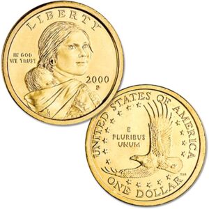 2000 p, d native american (sacagawea/golden) dollar 2 coin set uncirculated