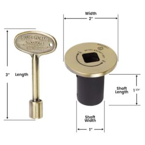 Hearth Products Controls HPC Fire Replacement Flange & Key (UDFK-AB), Antique Brass