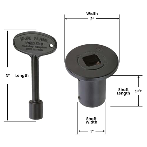 Hearth Products Controls HPC Fire Replacement Flange & Key (UDFK-FB), Flat Black