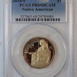 2014 S Proof Sacagawea Native American Dollar PCGS PR 69 DCAM New Blue Label