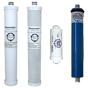 kleenwater kwac-30 compatible with culligan ac-30, lc-50 and ac-50 filters, made in the usa cartridge and membrane, set of 4
