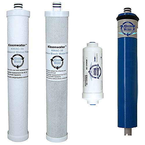 KleenWater KWAC-30 Compatible With Culligan AC-30, LC-50 and AC-50 Filters, Made in the USA Cartridge and Membrane, Set of 4