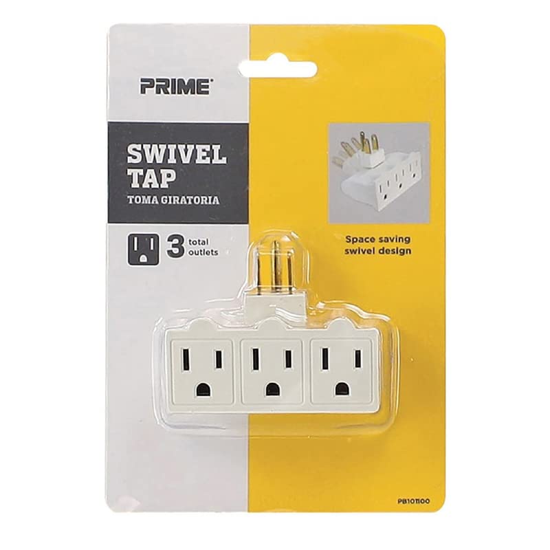 PB101100 3 OUTLET WHITE SWIVEL POWER TAP