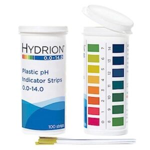 phydrion - 5920040 phydrion 9800 plastic ph indicator strips, 0.0 to 14.0, flip top vial packaging