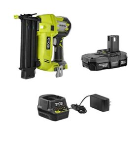 ryobi p854 one plus 18v cordless lithium-ion 2 in. brad nailer kit (battery & charger included)