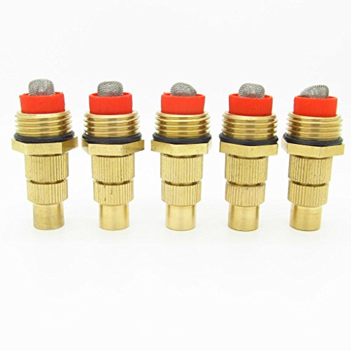 Irrigation System Copper Nozzle,1/2 inches Agricultural Mist Spray Misting Nozzle Male, Pack of 5