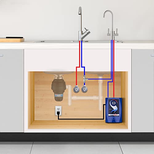 Ready Hot 41-RH-100-F560-BN Hot Water Dispenser System, 2.5 Quarts, Manual Temperature Control, Dual Lever Hot/Cold Water Faucet, Brushed Nickel