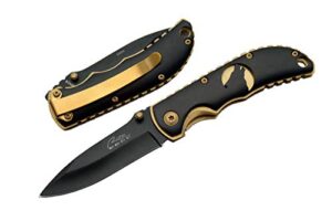 rite edge 211193-wf wolf folding knife, black/gold