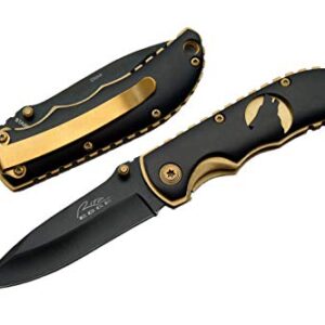 Rite Edge 211193-WF Wolf Folding Knife, Black/Gold