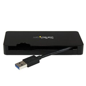StarTech.com USB 3.0 to HDMI or VGA Adapter Dock - USB 3.0 Mini Docking Station w/ USB, GbE Ports - Portable Universal Laptop Travel Hub (USB3SMDOCKHV) , Black