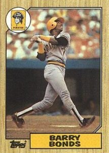 1987 topps baseball #320 barry bonds rookie card