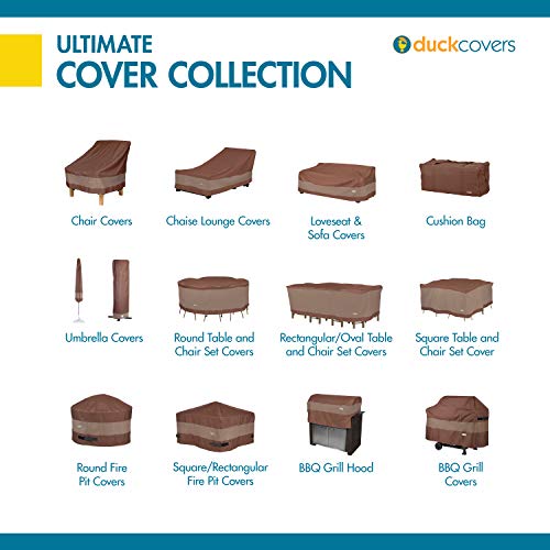 Duck Covers Ultimate Waterproof Square Patio Table and Chair Set Cover, 74 Inch