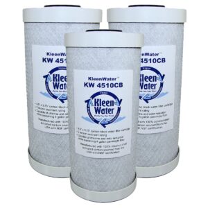 kleenwater kw4510cb carbon block water filter cartridges, set of 3, replacement o-ring (1), compatible with 32-425-125-975, rfc-bb, whef-whhpcbb, cbc-bb and ep-bb
