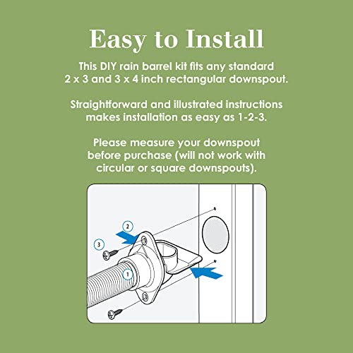 EarthMinded FlexiFit Universal Diverter System - Works with Standard Rectangular Downspouts - Easily Connects Your Existing Rain Barrel to a Downspout Diverter System