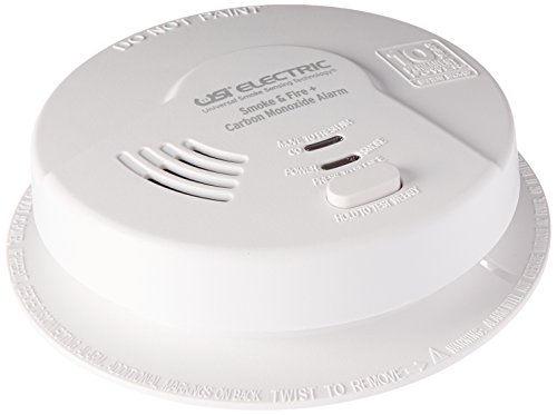 Universal Security Instruments Hardwired 10 Year Tamper Proof Permanent Power Sealed Battery 3-in-1 Universal Smoke Sensing & Carbon Monoxide Combination Alarm, Model MIC1509S,white, Corded Electric