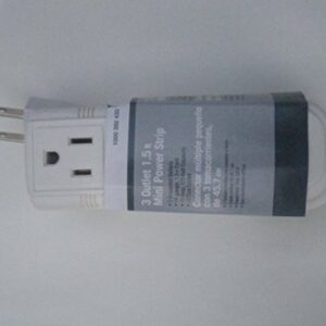 1.5 ft. 3-Outlet Mini Power Strip