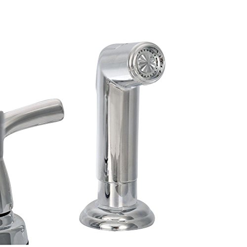 2-Handle Joss Side Sprayer Kitchen Faucet with Ceramic Disc Cartridge and Deck Plate in Chrome