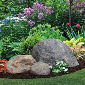 Outdoor Essentials Outdoor Faux Rock Cover - for Landscaping, Yard Décor, & Gardens - Water-Proof, Lightweight, Wind-Resistant, Grey, Small