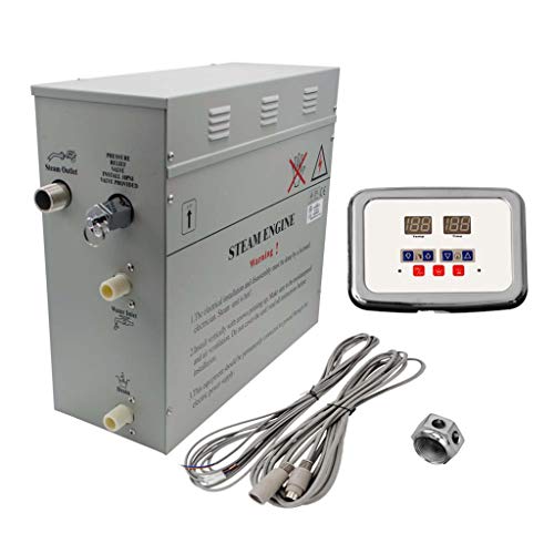 Superior 6kW Self-Draining Steam Bath Generator with Waterproof Programmable Controls and Chrome Steam Outlet