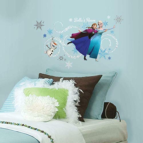 RoomMates RMK2738GM Disney Frozen Elsa, Anna & Olaf Custom Headboard Peel and Stick Giant Wall Decals , Blue