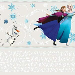 RoomMates RMK2738GM Disney Frozen Elsa, Anna & Olaf Custom Headboard Peel and Stick Giant Wall Decals , Blue