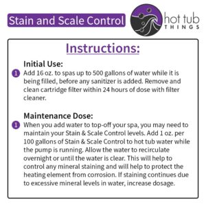 Hot Tub Things Stain and Scale Control 32 Ounce - Prevents Discoloration and Staining of Spa Surface