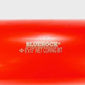 6" Inch Diamond Wet Core Drill Bit 1-1/4” Threaded by BLUEROCK Tools for Concrete Rebar Asphalt Brick Rock Masonry Hole Barrel Coring