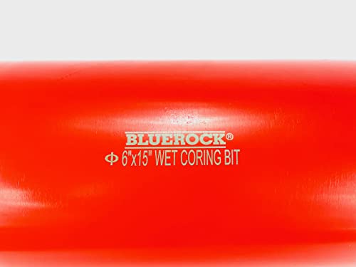 6" Inch Diamond Wet Core Drill Bit 1-1/4” Threaded by BLUEROCK Tools for Concrete Rebar Asphalt Brick Rock Masonry Hole Barrel Coring