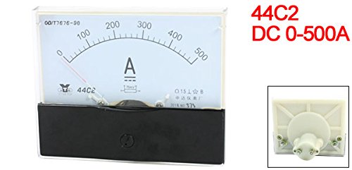 uxcell Analog Current Panel Meter DC 0-500A 44C2/500A Ammeter for Automotive Circuit Testing Charging Battery Ampere Tester Gauge Pack of 1