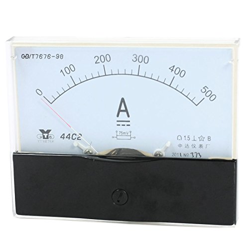 uxcell Analog Current Panel Meter DC 0-500A 44C2/500A Ammeter for Automotive Circuit Testing Charging Battery Ampere Tester Gauge Pack of 1