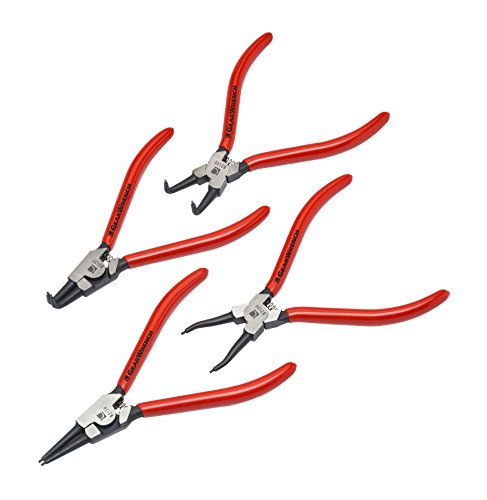 GEARWRENCH 4 Piece Fixed Tip Internal & External Snap Ring Plier Set, 7" - 82150 , Red