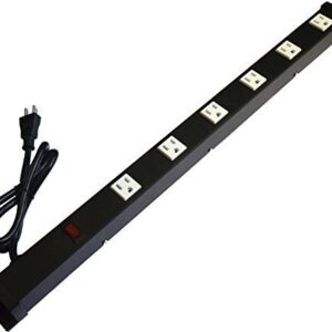 6 Outlets 3 Feet Power Cord 2 Feet Body Opentron OT2063 Heavy Duty Metal Surge Protector Power Strip with Mounting Parts - Free End Caps for Shipping Protection Only Black