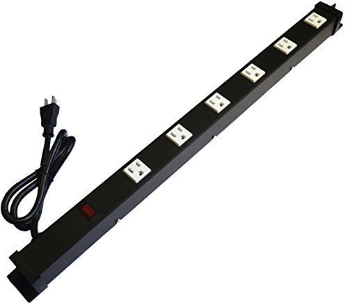 6 Outlets 3 Feet Power Cord 2 Feet Body Opentron OT2063 Heavy Duty Metal Surge Protector Power Strip with Mounting Parts - Free End Caps for Shipping Protection Only Black