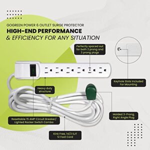 Go Green Power Inc. Go Green Power GoGreen Power GG-16103M-12 - 6 Outlet Surge Protector With 12ft Cord, White