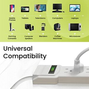 Go Green Power Inc. Go Green Power GoGreen Power GG-16103M-12 - 6 Outlet Surge Protector With 12ft Cord, White