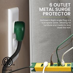 GoGreen Power GG-26114 - 6 Outlet Metal Surge Protector, Yellow/Green