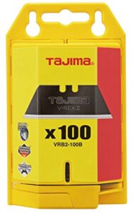 tajima vrb2-100b v-rex ii premium tempered steel utility knife blades, 100-pack