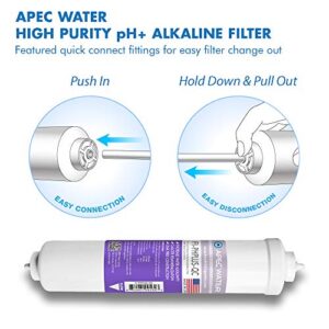 APEC 10" US Made High Purity Ph+ Calcium Carbonate Alkaline Filter with ¼” Quick Connect For Reverse Osmosis Water Filter System (For Standard System, Replacement Filter Only FI-PHPLUS-QC)