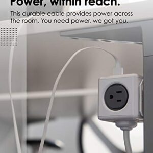 Power Strip, Allocacoc PowerCube |Extended|, 4 Outlets 2 USB Ports, 10 feet Cable, Surge Protection, Mounting Dock, Compact for Travel, Home and Office, Space Saving, ETL Certified …