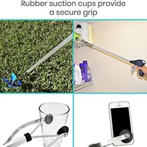 Vive Suction Cup Grabber Reacher 32" - Elderly Grab It Reaching Pickup Tool Heavy Duty for Seniors - Trash, Sticks, Litter Picker Upper - Extra Long Reach Handle & Handy Extension Arm Claw