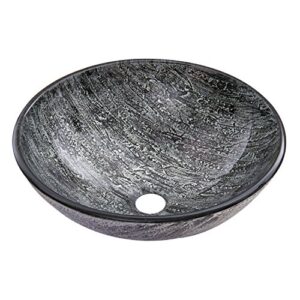 vigo titanium 16.5 inch diameter over the counter freestanding matte stone round vessel bathroom sink in slate grey - sink for bathroom vg07050