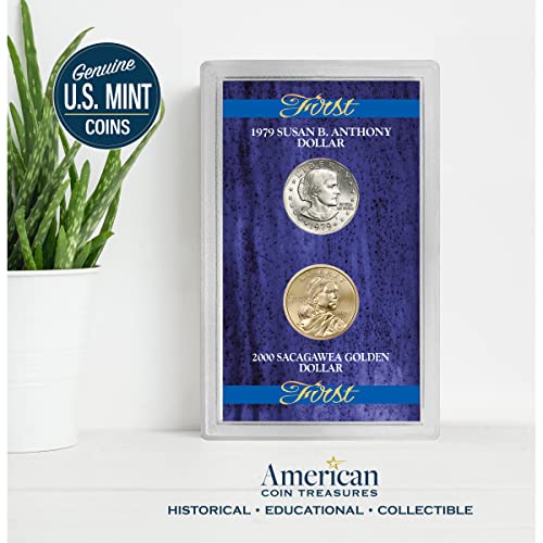 American Coin Treasures First 1979 Susan B. Anthony Dollar and 2000 First Sacagawea Dollar