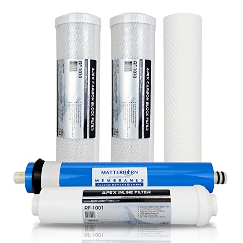 APEX RF-5100 Replacement Filter 5 Pack for Reverse Osmosis Systems