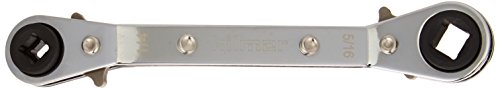 Hilmor 1839043 Offset Service Wrench, 1/4" x 3/16" Square, 3/8" x 5/16" Square - HVAC Ratchet Wrench