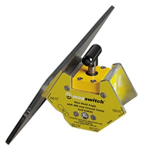 magswitch mini multi angle welding magnet - for metal fabrication welding accessories and tools, with 300 amp grounding clamp holder and magnet on/off capabilities, 150 lb holding force