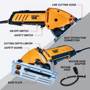 ROTORAZER SAW Platinum Compact Circular Saw Set - Extra Powerful - Deeper Cuts! DIY Projects - Cut Drywall, Tile, Grout, Metal, Pipes, PVC, Plastic, and Copper. AS SEEN ON TV!