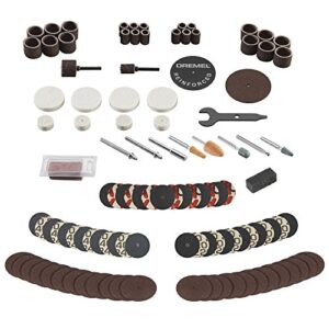 Dremel 709-02 110-Pieces All-Purpose Rotary Tool Accessory Kit- Includes a Carving Bit, Sanding Drums, Grinding Stones, Cutting Discs, and a Storage Case , Gray