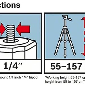 Bosch Professional Tripod for Lasers and Levels BT 150 (Height: 55-157 cm, Thread: 1/4")