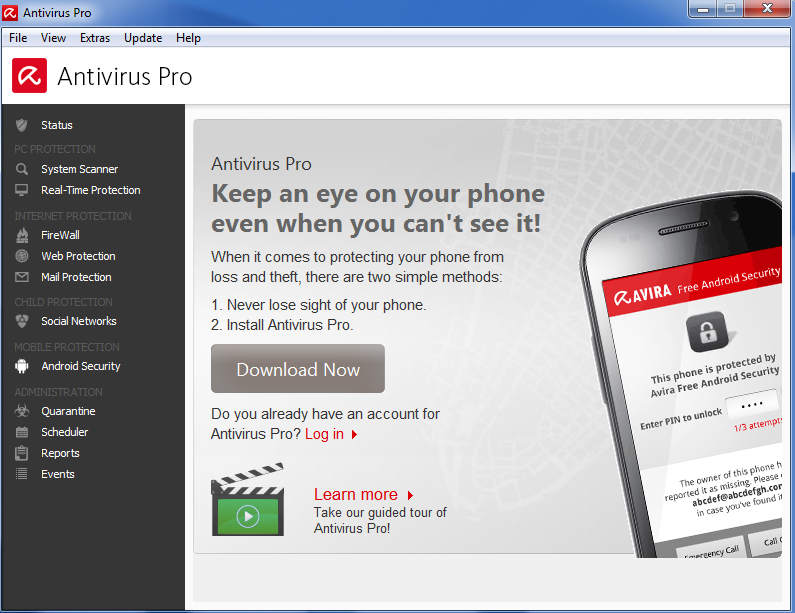 Avira Antivirus Pro - 1User (3 PC)/2Years [Online Code]