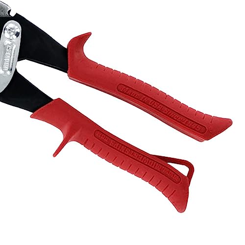 MIDWEST Aviation Snip - Left Cut Regular Tin Cutting Shears with Forged Blade & KUSH'N-POWER Comfort Grips - MWT-6716L